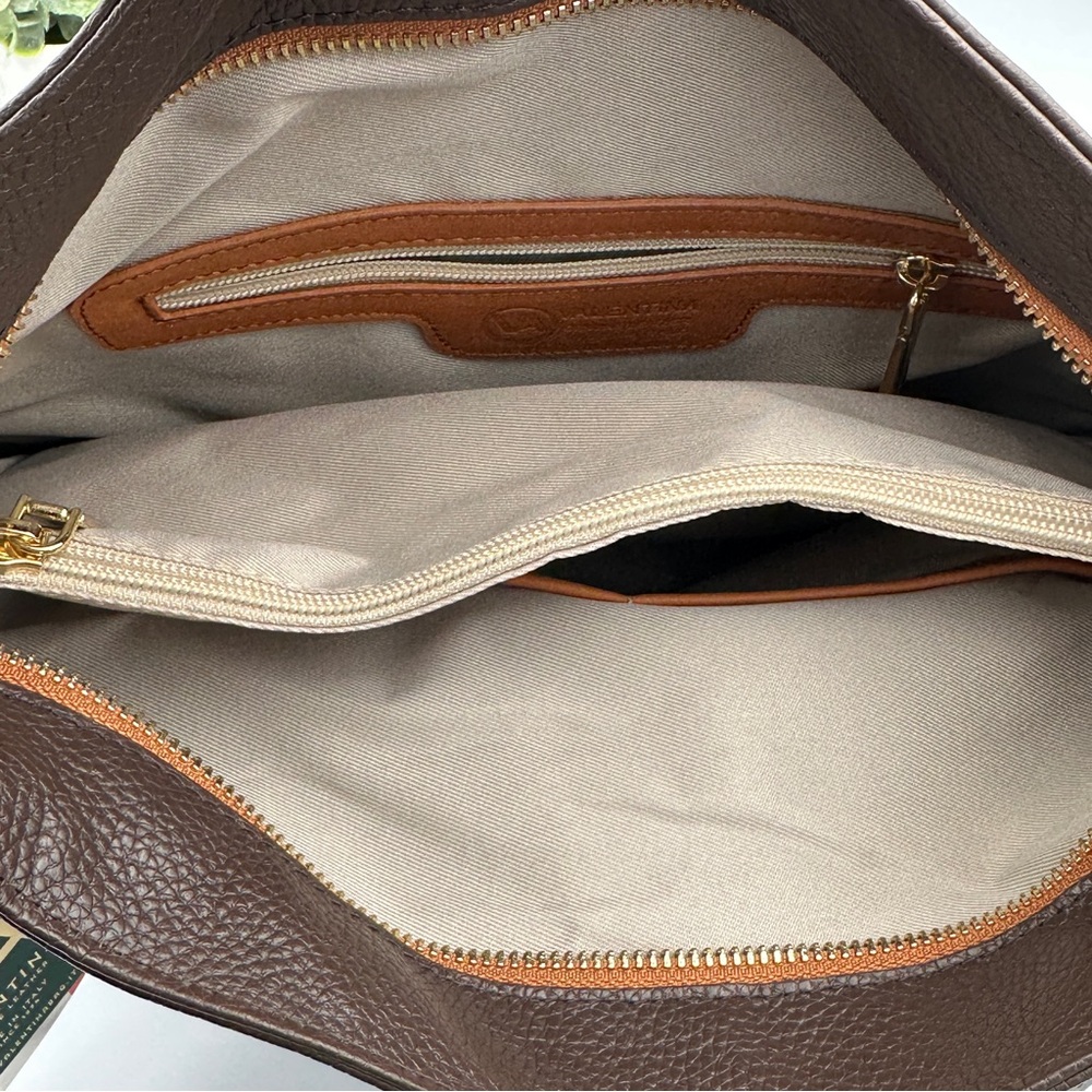 Valentina Women’s Brown Leather Shoulder Bag Size Medium - Picture 8 of 10